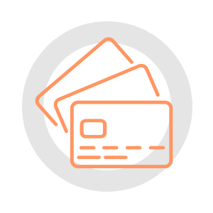  3张扇形信用卡的插图