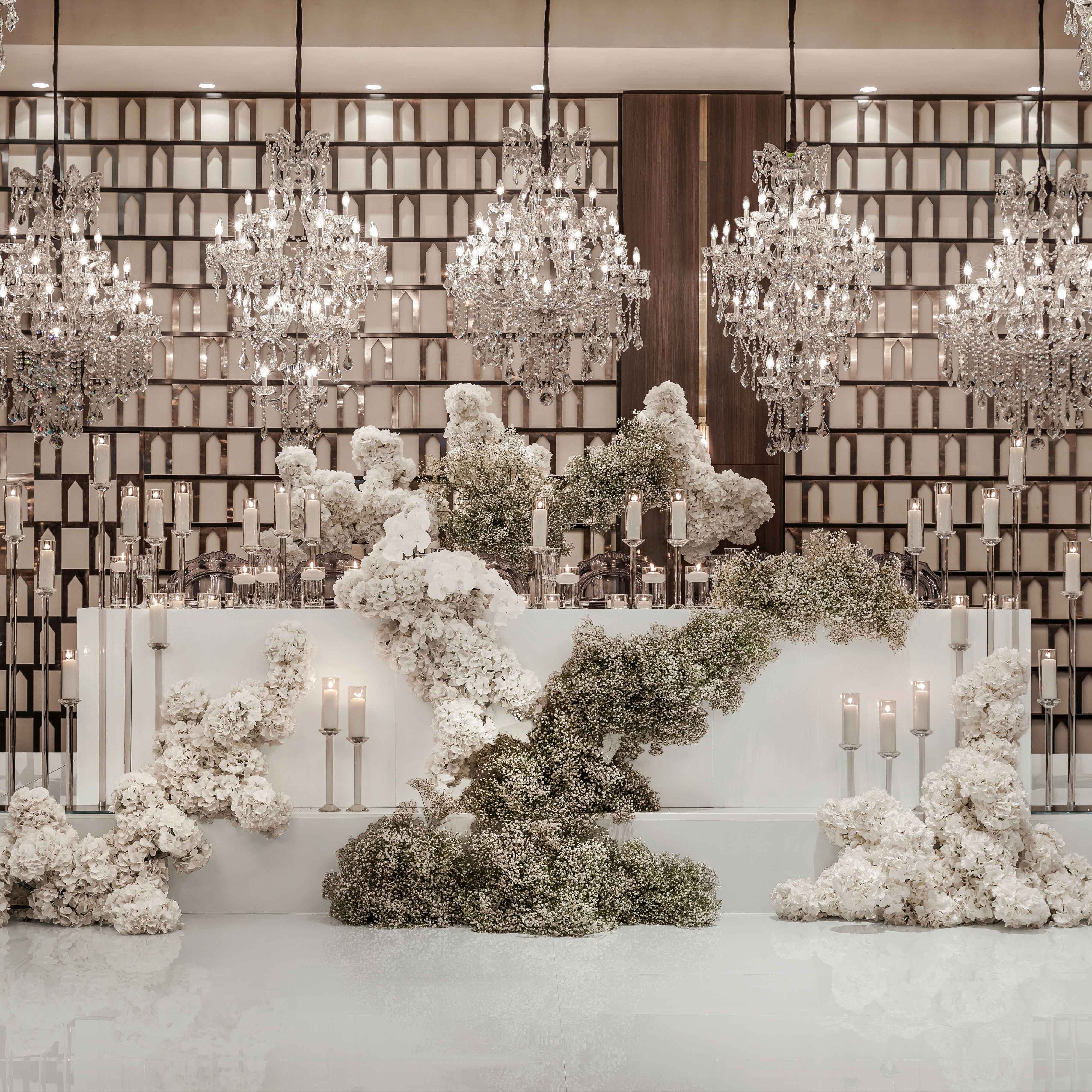 大宴会厅新娘桌布置