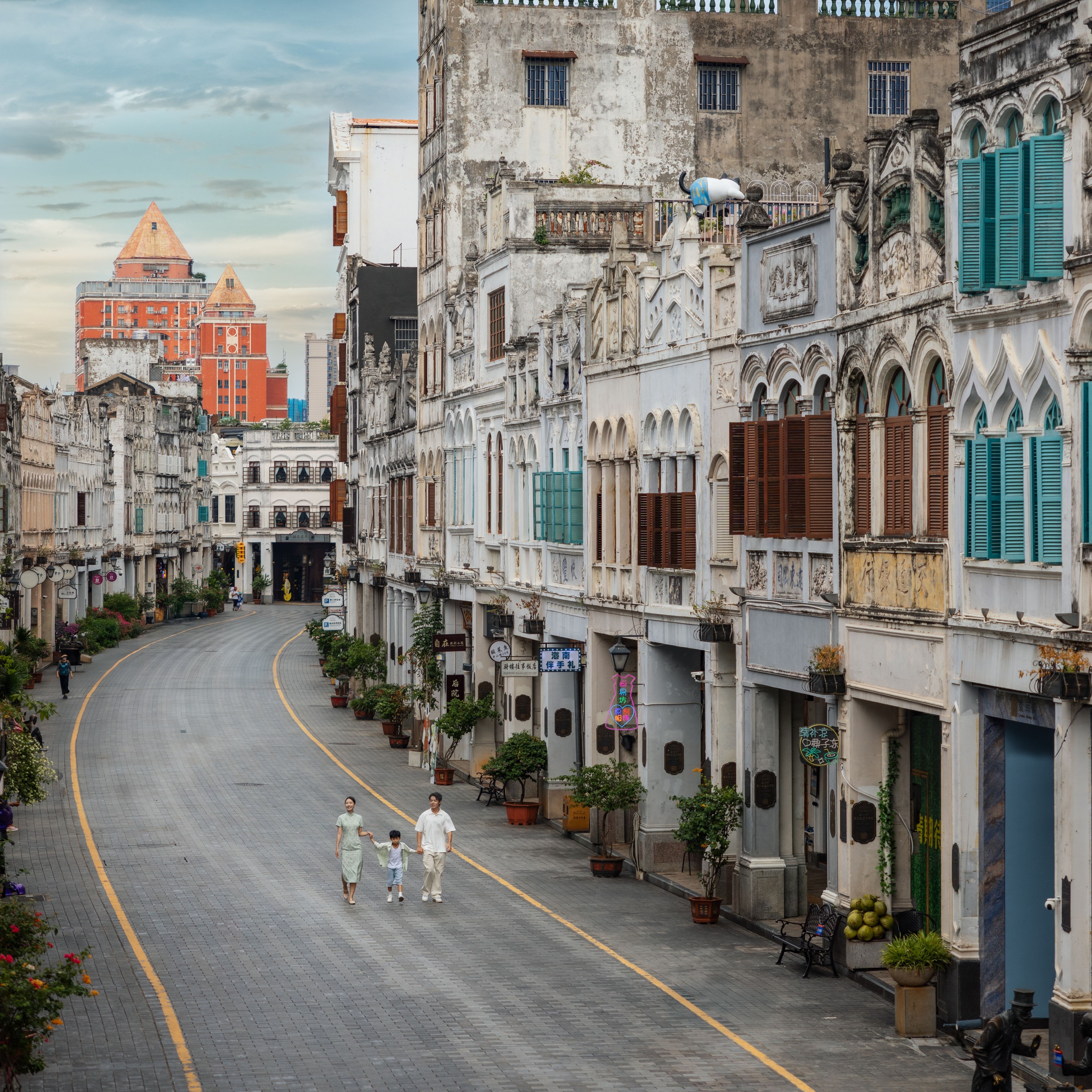 Arcade old street in Haikou, Hainan
