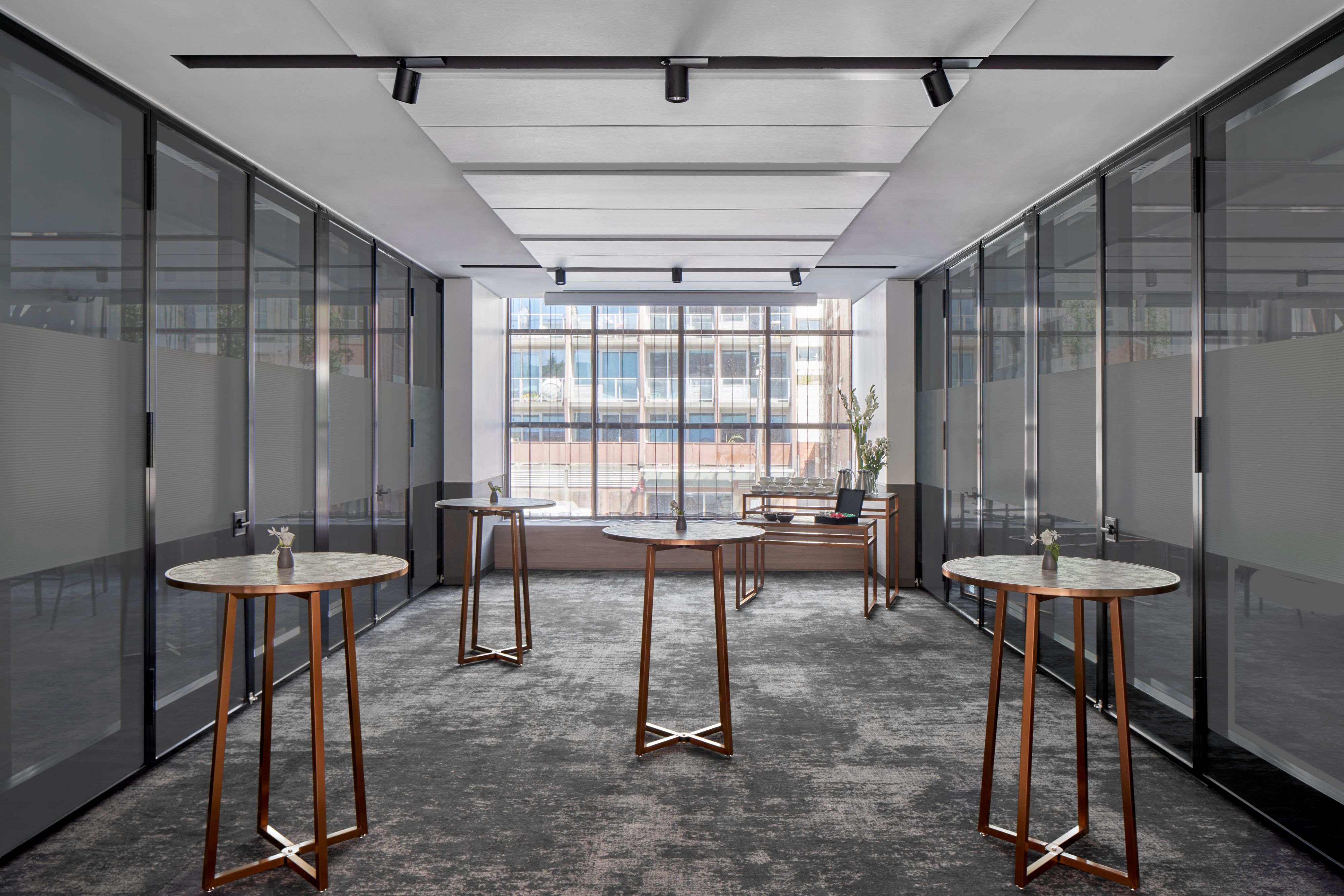 Large, open pre-function space with natural light