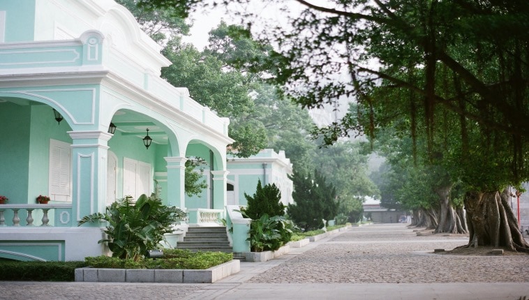 澳门氹仔街景绿色房子